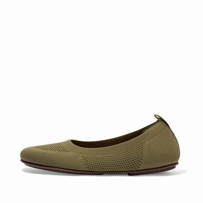 Fitflop Allegro Airyknit - Balletschuhe Damen - Olivgrün Grün (YAJ672501)